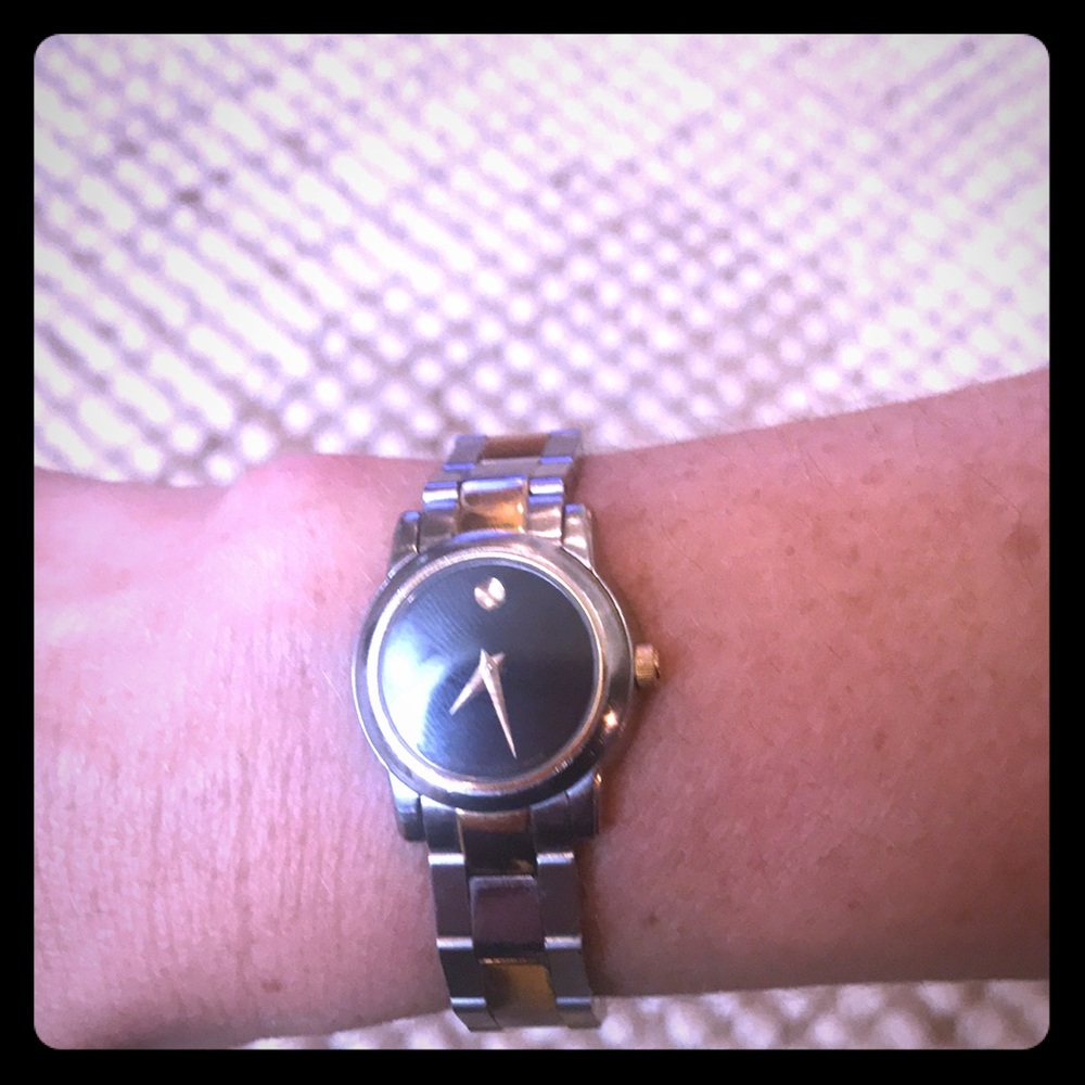 Movado Ladies Museum SS Gold Tone Watch